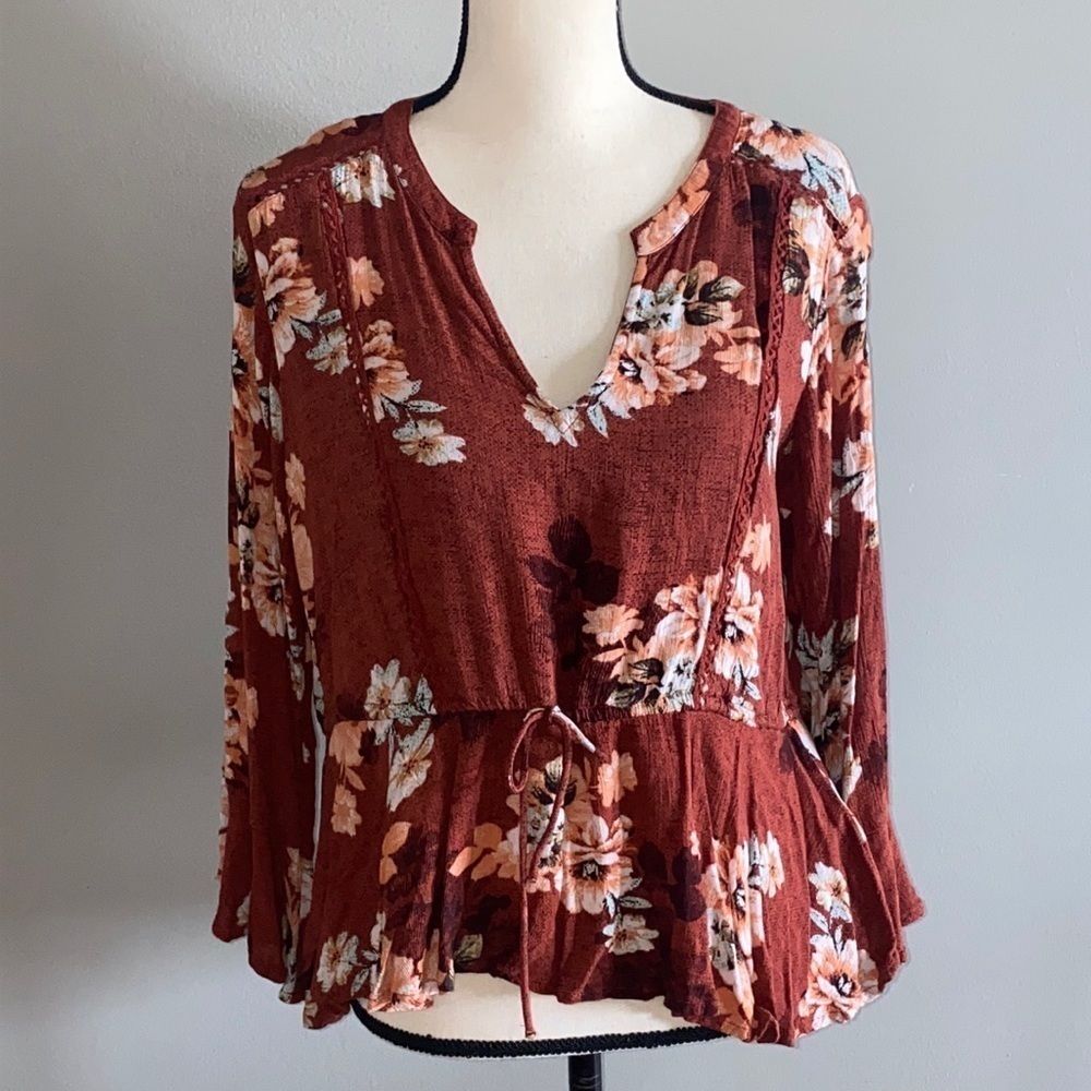 Maurices Floral Ruffle Blouse